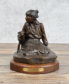 Martha Pettigrew Navajo Girl Bronze