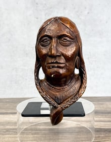 Pemmican Woman Chalkware Indian Sculpture