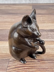 Toyo Japanese Bronze Mouse Paperweight