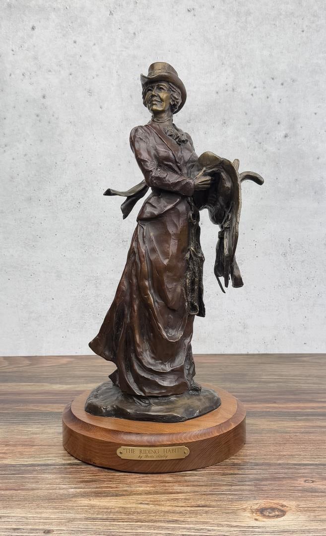 Betty Staley The Riding Habit Bronze: Title is The Riding Habit. 1994. 13/15. 16 5/8" by 8 3/4" by 8 1/2".