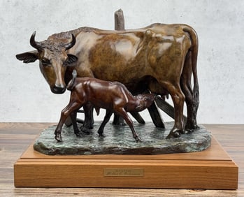Willis Johnson Mother and Calf Bronze