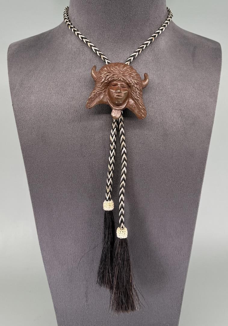 Allan Houser 1994 Prix de West Bronze Bolo Tie (1 of 4)