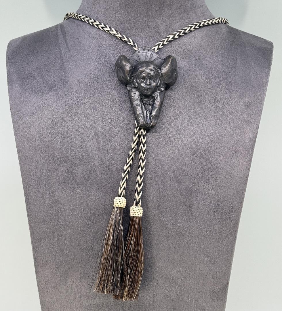 George Carlson 1997 Prix de West Bronze Bolo Tie (1 of 4)