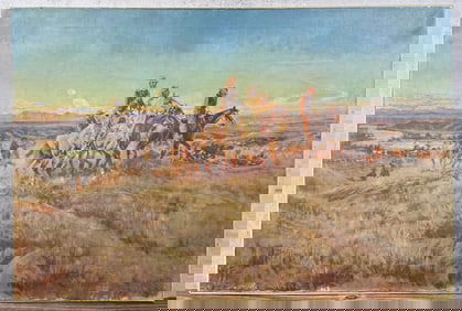 Charles M Russell Montana Print on Canvas
