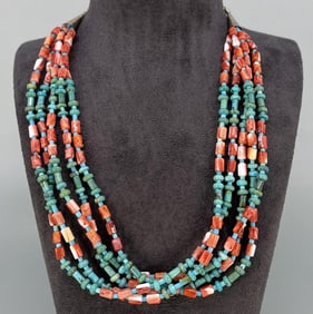 Santo Domingo Pueblo Turquoise Oyster Necklace