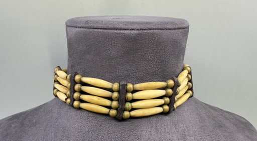 Native American Indian Bone Hair Pipe Choker