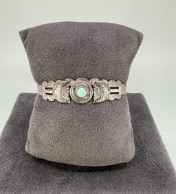 Old Pawn Navajo Sterling Turquoise Bracelet