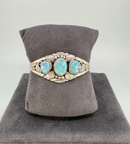 Navajo Sterling Silver Turquoise Bracelet