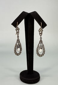 Victorian Paste Silver Earrings