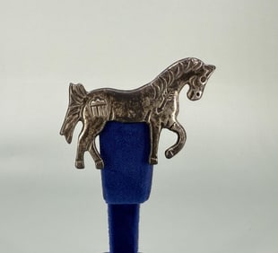Navajo Sterling Silver Horse Brooch
