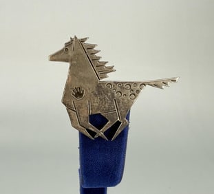 Navajo Sterling Silver Horse Brooch