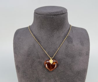 Amber Heart Necklace