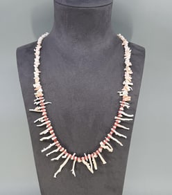 Navajo Pink Branch Coral Necklace