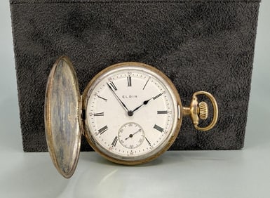 Elgin Sterling Silver Case Pocket Watch