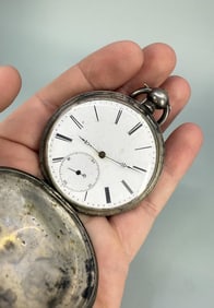 Antique Coin Silver Fusee Pocket Watch