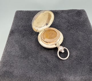 Coin Silver Pocket Watch Style Coin Purse