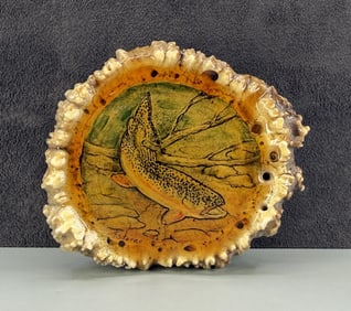 Montana Painted Elk Horn Burr Belt Buckle