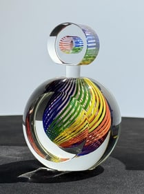 Paul Harrie Rainbow Art Glass Perfume Bottle