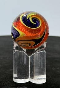 Eddie Seese Dichroic Tetrisphere Art Glass Marble