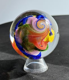 Sam Hogue Aventurine Art Glass Marble