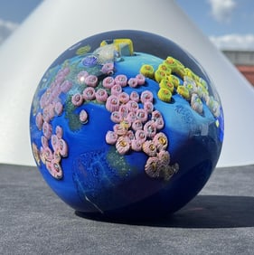 Josh Simpson Megaplanet Art Glass Paperweight