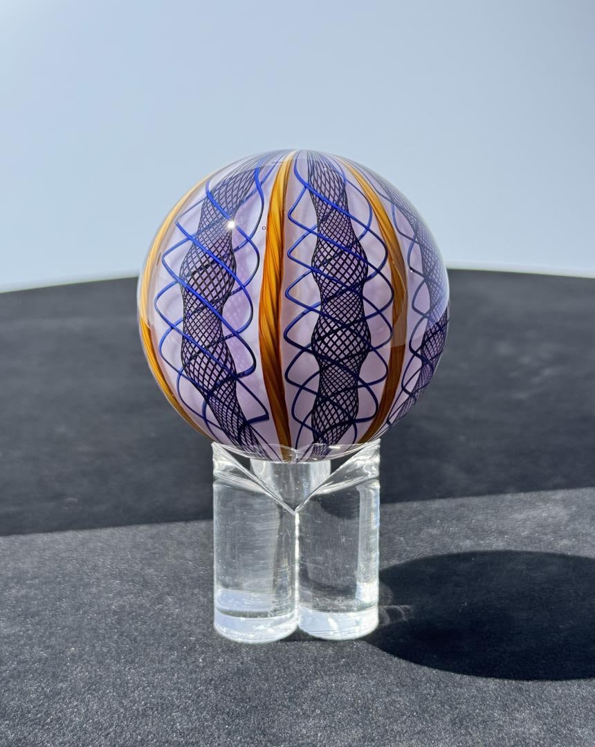 Mark Matthews Cane Filigrana Art Glass Marble (1 of 6)