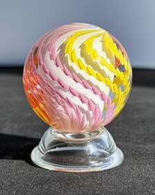 Sam Hogue Jagged Swirl Art Glass Marble