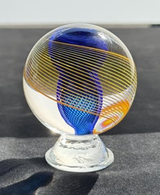 Mark Matthews Swirl Art Glass Marble