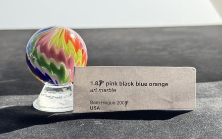 Sam Hogue Jagged Swirl Art Glass Marble