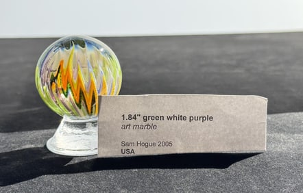 Sam Hogue Jagged Swirl Art Glass Marble