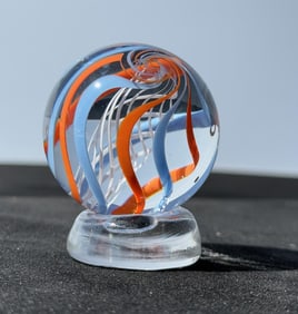 Sam Hogue Cane Swirl Art Glass Marble