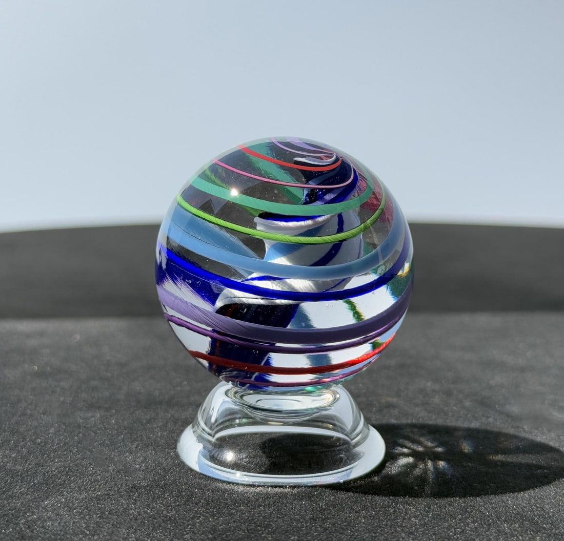 Brian Toseland Art Glass Marble: 2" diameter. Dated 2017. Brian Toseland is the creator behind ToselandGlass, a glass art studio based in Coopersburg, Pennsylvania, active on Etsy for over a decade. He has more than 30 years of exper