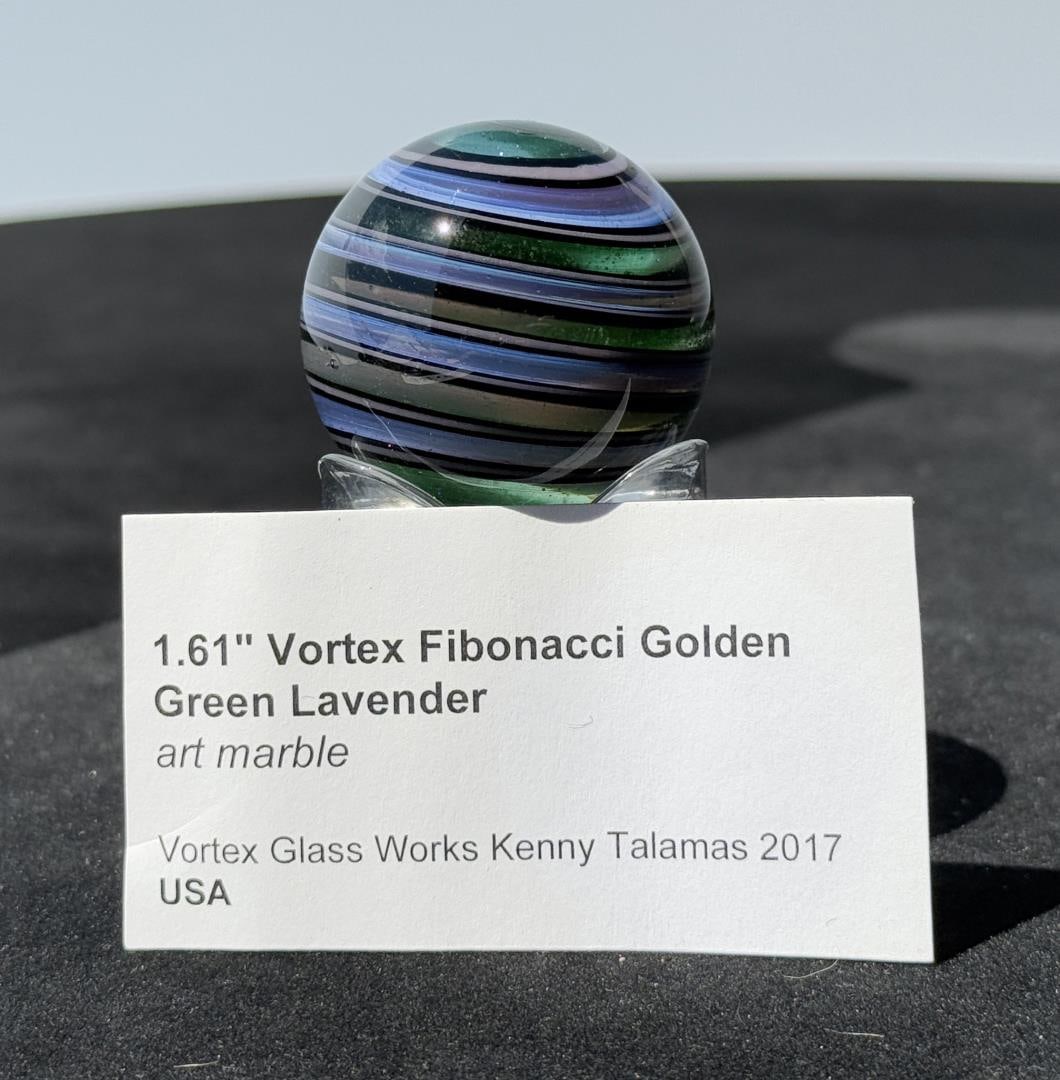 Vortex Kenny Talamas Fibonacci Art Glass Marble (1 of 5)