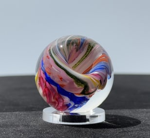 Sam Hogue Black Hole Swirl Art Glass Marble