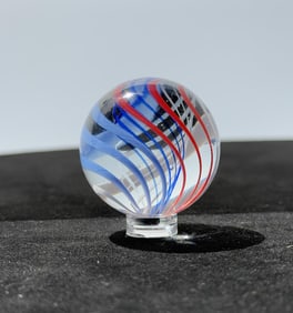 Sam Hogue Clear Swirl Art Glass Marble