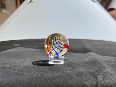 Dare Hawkins White Core Swirl Art Glass Marble
