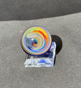 Tod Brown Vortex Borosilicate Art Glass Marble