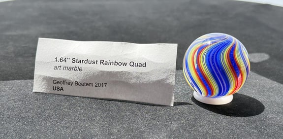 Geoffrey Beetem Stardust Rainbow Art Glass Marble