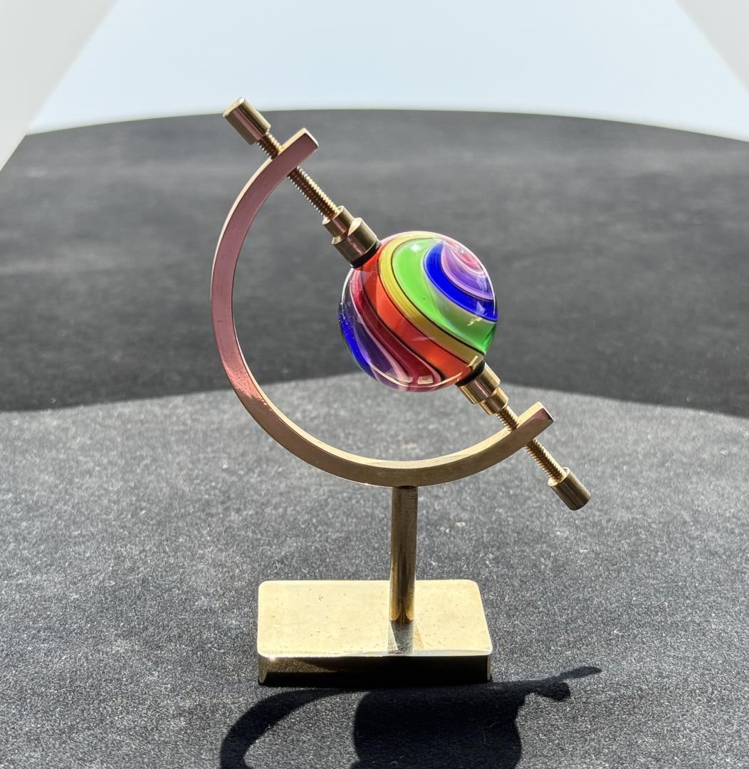 Rolf and Genie Wald Art Glass Marble Rainbow Swirl (1 of 6)