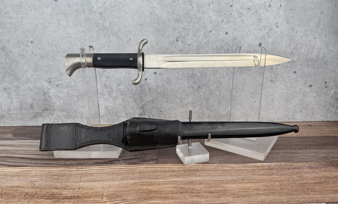 WW2 German K98 Mauser Fireman Parade Bayonet: Includes scabbard and frog. Made by Eickhorn.