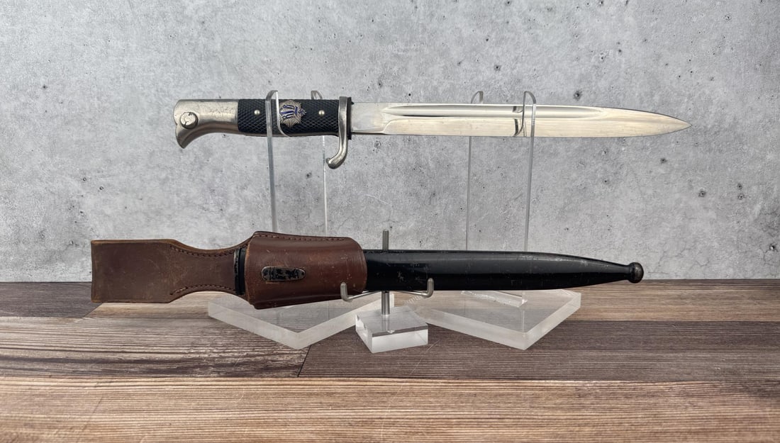 WW2 German RLB Air Raid Protection Dress Bayonet: Puma maker. Nice example with scabbard & frog.