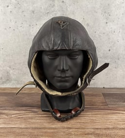 WW2 German Luftwaffe LKPW101 Leather Flight Helmet