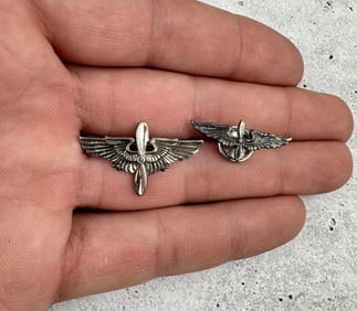 WW2 US Army Air Corps USAAF Sterling Silver Wings