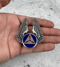 WW2 US Civil Air Patrol Sterling Silver Cap Badge