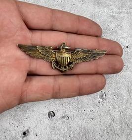 WW2 US Navy Pilot Wing Amico Gold Filled Sterling