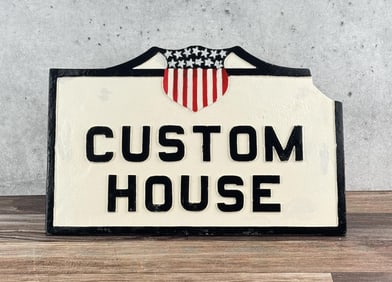 Antique Cast Iron Custom House Sign