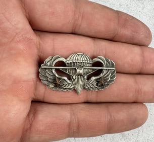 WW2 Gemsco Glider Pilot Jump Wings Sterling