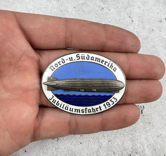 German 1933 Graf Zeppelin Jubilee Flight Badge: Kerbach Dresden Mark.