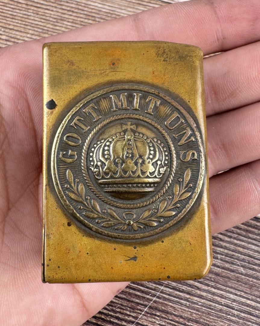 WW1 WWI German Gott Mit Uns Brass Match Holder: Decent example.