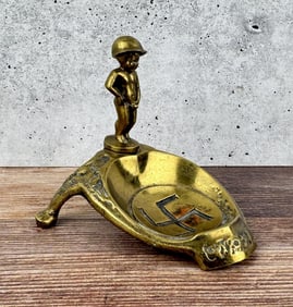 WW2 Belgian Anti NSDAP Propaganda Ashtray